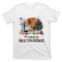 Happy Hallothanksmas Coffee Halloween Thanksgiving Christmas T-Shirt