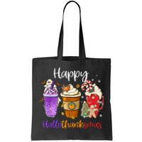 Happy Hallothanksmas Coffee Latte Halloween Thanksgiving Tote Bag