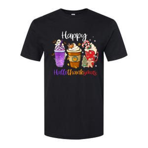 Happy Hallothanksmas Coffee Latte Halloween Thanksgiving Softstyle CVC T-Shirt