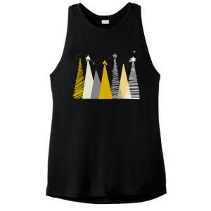 Happy Holidays Christmas Tree Festive Ladies PosiCharge Tri-Blend Wicking Tank