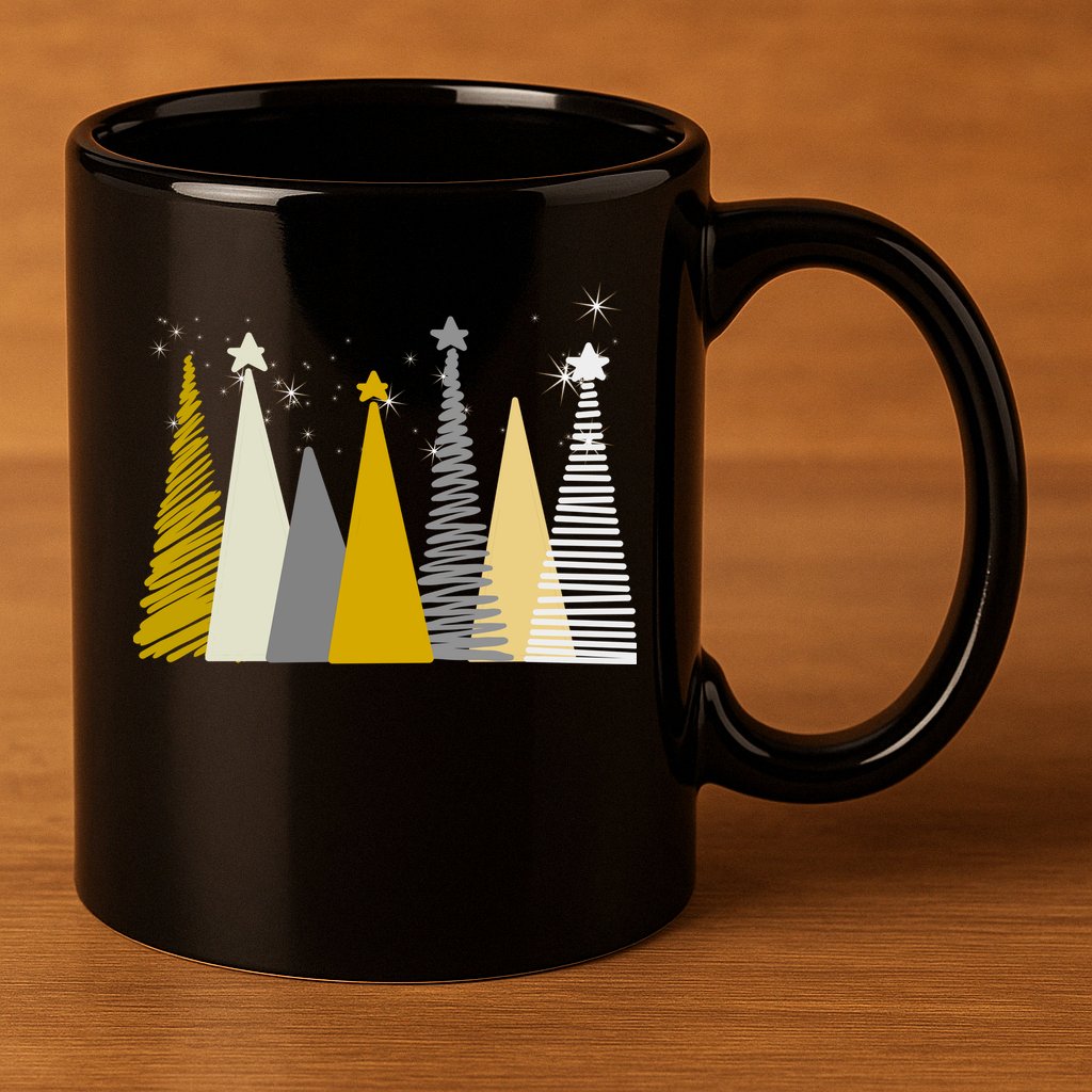 Happy Holidays Christmas Tree Festive 11oz C Handle Ceramic Mug