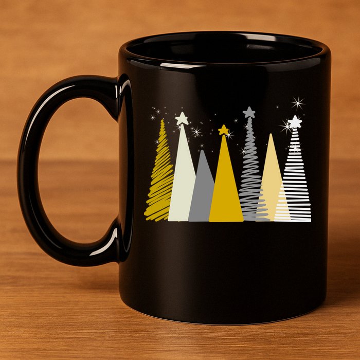 Happy Holidays Christmas Tree Festive 11oz C Handle Ceramic Mug