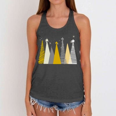 Happy Holidays Christmas Tree Festive Women's Knotted Racerback Tank