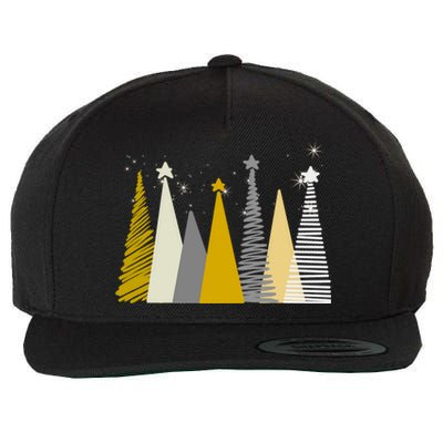 Happy Holidays Christmas Tree Festive Wool Snapback Cap