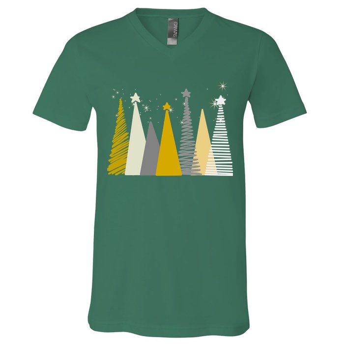 Happy Holidays Christmas Tree Festive V-Neck T-Shirt