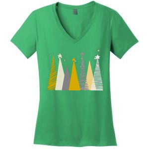 Happy Holidays Christmas Tree Festive Women's V-Neck T-Shirt