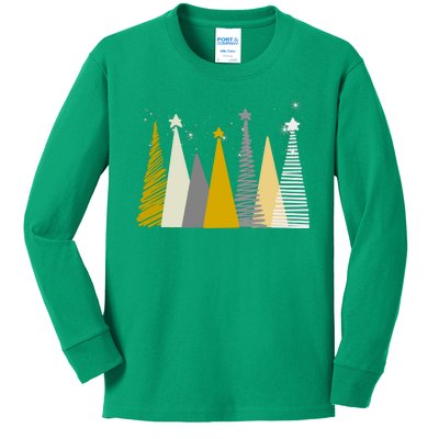 Happy Holidays Christmas Tree Festive Kids Long Sleeve Shirt