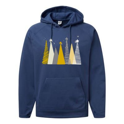 Happy Holidays Christmas Tree Festive Performance Fleece Hoodie