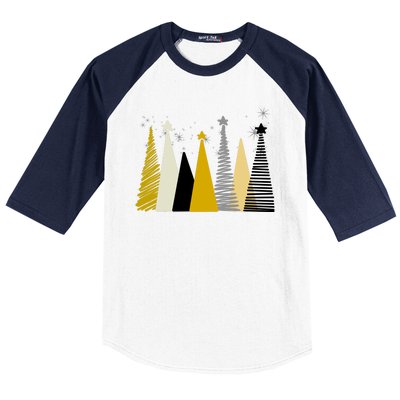 Happy Holidays Christmas Tree Festive Baseball Sleeve Shirt