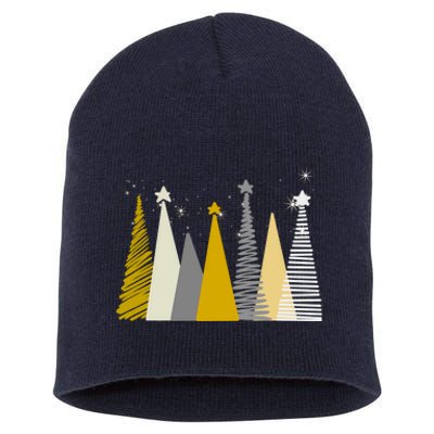 Happy Holidays Christmas Tree Festive Short Acrylic Beanie