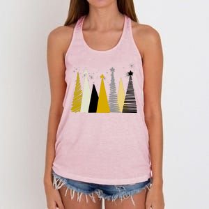 Happy Holidays Christmas Tree Festive Women's Knotted Racerback Tank