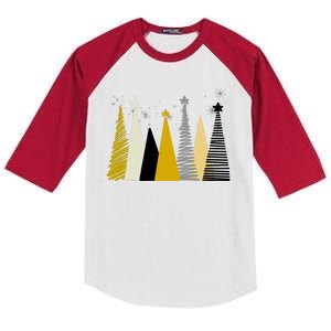 Happy Holidays Christmas Tree Festive Kids Colorblock Raglan Jersey