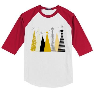 Happy Holidays Christmas Tree Festive Kids Colorblock Raglan Jersey