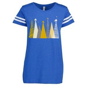 Happy Holidays Christmas Tree Festive Enza Ladies Jersey Football T-Shirt