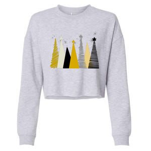 Happy Holidays Christmas Tree Festive Cropped Pullover Crew