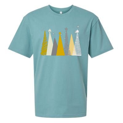 Happy Holidays Christmas Tree Festive Sueded Cloud Jersey T-Shirt