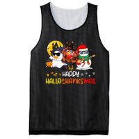 Happy Hallothanksmas Cute Ghost Halloween Thanksgiving Xmas Mesh Reversible Basketball Jersey Tank