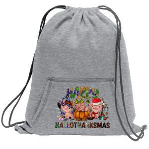 Happy Hallothanksmas Cute Pig Farm Animals Farmer Pig Lover Sweatshirt Cinch Pack Bag