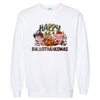 Happy Hallothanksmas Cute Pig Farm Animals Farmer Pig Lover Garment-Dyed Sweatshirt