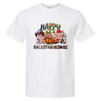 Happy Hallothanksmas Cute Pig Farm Animals Farmer Pig Lover Garment-Dyed Heavyweight T-Shirt