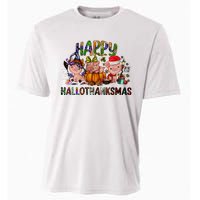 Happy Hallothanksmas Cute Pig Farm Animals Farmer Pig Lover Cooling Performance Crew T-Shirt