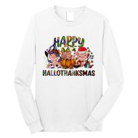 Happy Hallothanksmas Cute Pig Farm Animals Farmer Pig Lover Long Sleeve Shirt