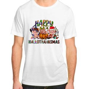 Happy Hallothanksmas Cute Pig Farm Animals Farmer Pig Lover Adult ChromaSoft Performance T-Shirt