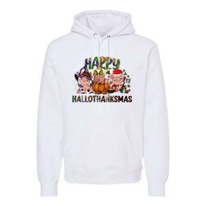 Happy Hallothanksmas Cute Pig Farm Animals Farmer Pig Lover Premium Hoodie