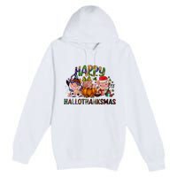 Happy Hallothanksmas Cute Pig Farm Animals Farmer Pig Lover Premium Pullover Hoodie