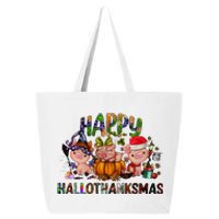 Happy Hallothanksmas Cute Pig Farm Animals Farmer Pig Lover 25L Jumbo Tote