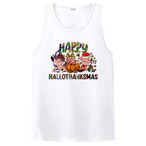 Happy Hallothanksmas Cute Pig Farm Animals Farmer Pig Lover PosiCharge Competitor Tank