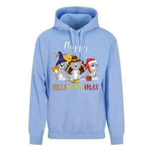 Happy Hallothanksmas Cats Halloween Christmas Thanksgiving Cool Gift Unisex Surf Hoodie