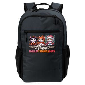 Happy Hallothanksmas Cats Halloween Thanksgiving Christmas Gift Daily Commute Backpack