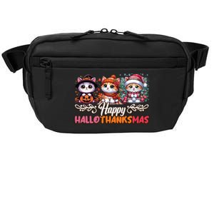 Happy Hallothanksmas Cats Halloween Thanksgiving Christmas Gift Crossbody Pack