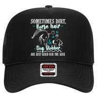 Horse Hair Dog Slobber Gift Riding Horse Cool Gift High Crown Mesh Back Trucker Hat