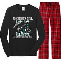 Horse Hair Dog Slobber Gift Riding Horse Cool Gift Long Sleeve Pajama Set