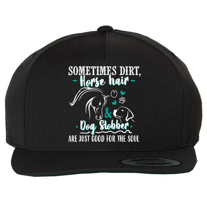 Horse Hair Dog Slobber Gift Riding Horse Cool Gift Wool Snapback Cap