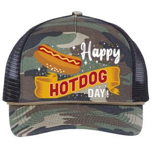 Happy Hot Dog Day Retro Rope Trucker Hat Cap