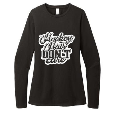 Hockey Hair Dont Care And Long Natural Hair Funny Gift Womens CVC Long Sleeve Shirt