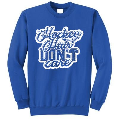 Hockey Hair Dont Care And Long Natural Hair Funny Gift Sweatshirt