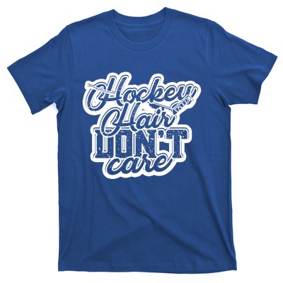 Hockey Hair Dont Care And Long Natural Hair Funny Gift T-Shirt