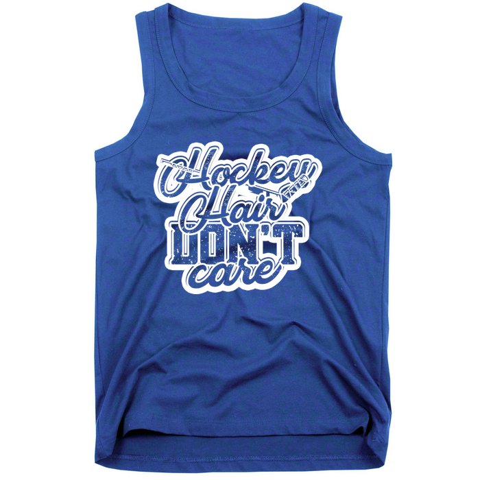 Hockey Hair Dont Care And Long Natural Hair Funny Gift Tank Top