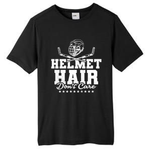 Helmet Hair Dont Care Hockey Gift Tall Fusion ChromaSoft Performance T-Shirt