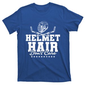 Helmet Hair Dont Care Hockey Gift T-Shirt