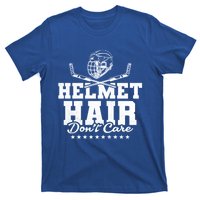 Helmet Hair Dont Care Hockey Gift T-Shirt