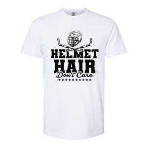 Helmet Hair Dont Care Hockey Gift Softstyle CVC T-Shirt