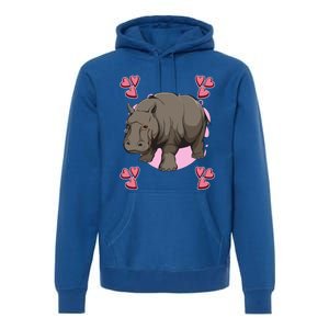 Hippo Heart Design Hippopotamus Stuff Hippos Gift Premium Hoodie