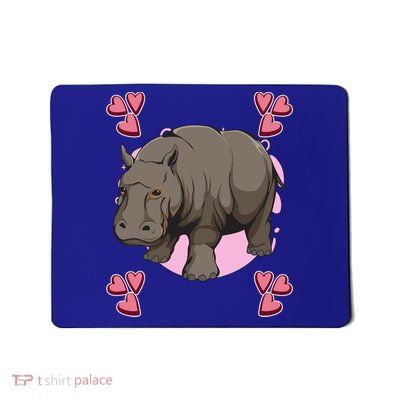Hippo Heart Design Hippopotamus Stuff Hippos Gift Mousepad