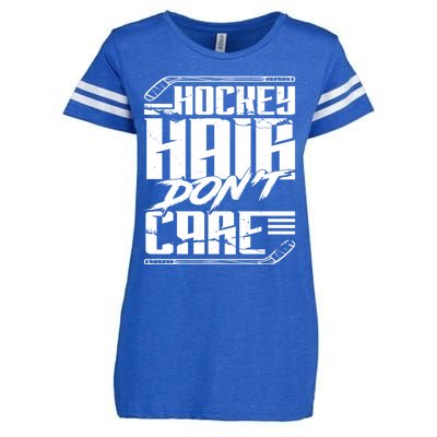 Hockey Hair Dont Care Funny Hockey Player Ice Hockey Great Gift Enza Ladies Jersey Football T-Shirt