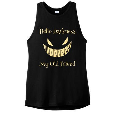 Halloween Hello Darkness My Old Friend Ladies PosiCharge Tri-Blend Wicking Tank